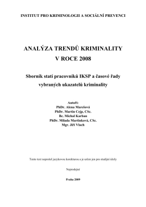 Analysis of crime trends in 2008