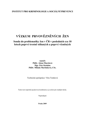 Research of the first imprisoned women