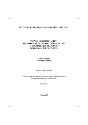 Reducing crime: evaluating the research findings on dealing with criminal behavior