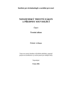 The Netherlands criminal law and related regulations