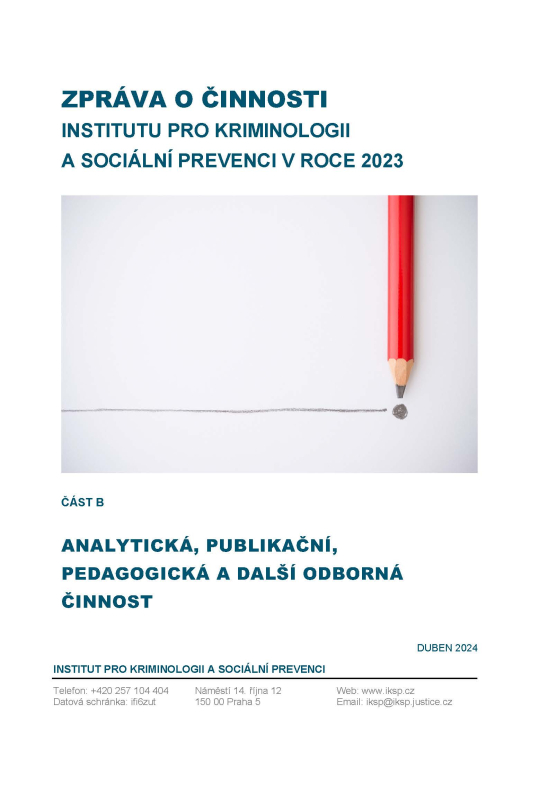 Zpráva o činnosti IKSP v 2023 - analytická, publikační a další odborná činnost